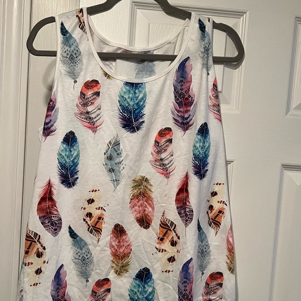 Boho feather tank